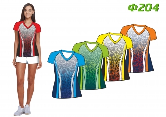 Футболка женская 204 рукав короткий реглан расцветка1